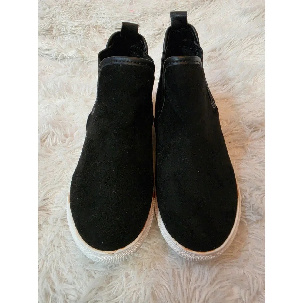 NWT Good Days Only Kids Chelsea Sneaker Boots - Black Suede & Glitter - Size 12